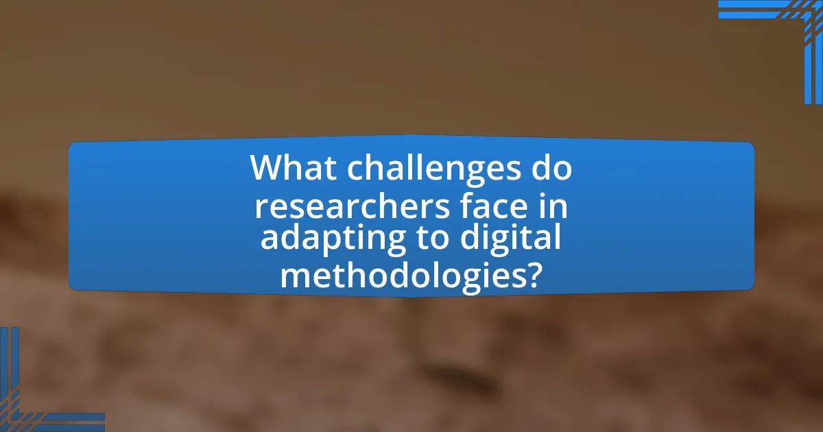 What challenges do researchers face in adapting to digital methodologies?