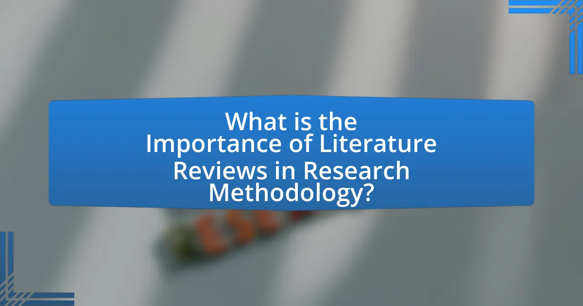 What is the Importance of Literature Reviews in Research Methodology?